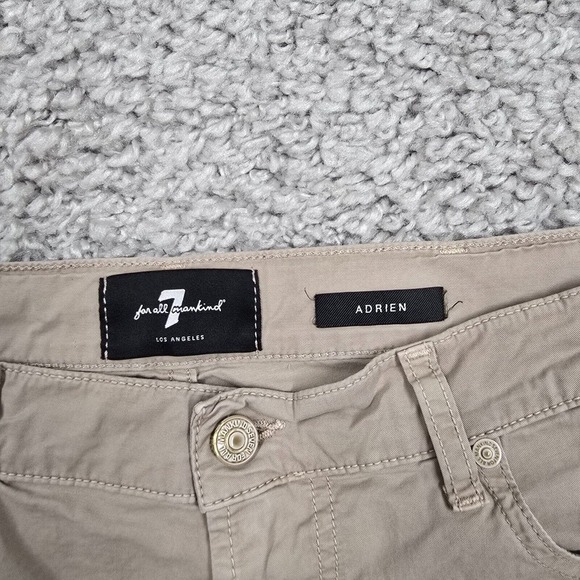 7 For All Mankind Pants 36 (Fits 35x29) Beige Adrien Airweft Twill Office Preppy - Picture 4 of 14